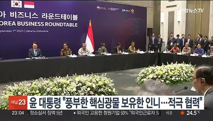 윤 대통령 "풍부한 핵심광물 보유한 인니…적극 협력해야"