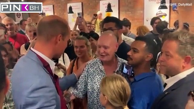 Fancy seeing you heir! Gazza plants a kiss on Prince William's cheek after pair bump into each other in Pret A Manger during royal's visit to Bournemouth as part of mission to end homelessness