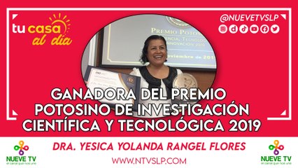 Ganadora del Premio Potosino de Investigación Científica y Tecnológica 2019