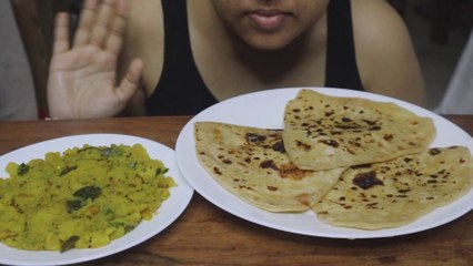 Eating Paratha, Potato Masala | Mukbang | Eating show | ASMR Eating
