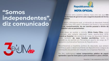 Republicanos publica nota reafirmando que não fará parte do governo Lula