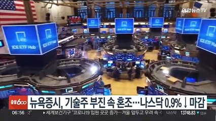 뉴욕증시, 기술주 부진 속 혼조…나스닥 0.9%↓마감