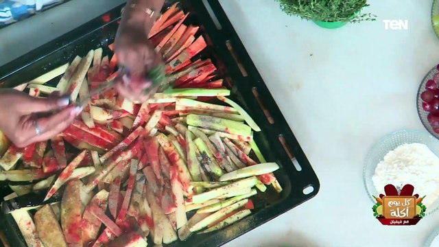 طريقة عمل سلطة الخضار المشوي بصوص الكزبرة مع الشيف فيفيان