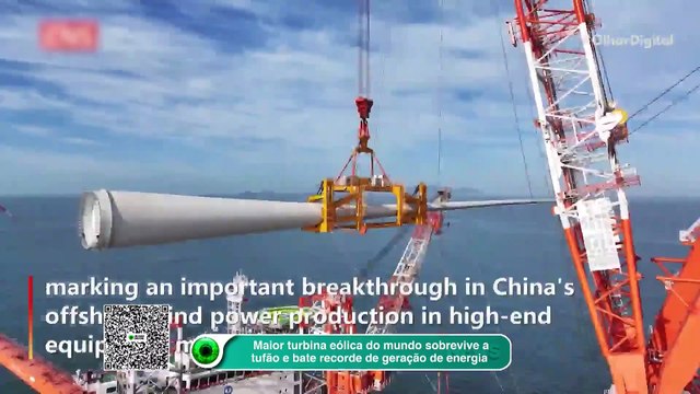 Maior turbina eólica do mundo sobrevive a tufão e bate recorde de geração de energia