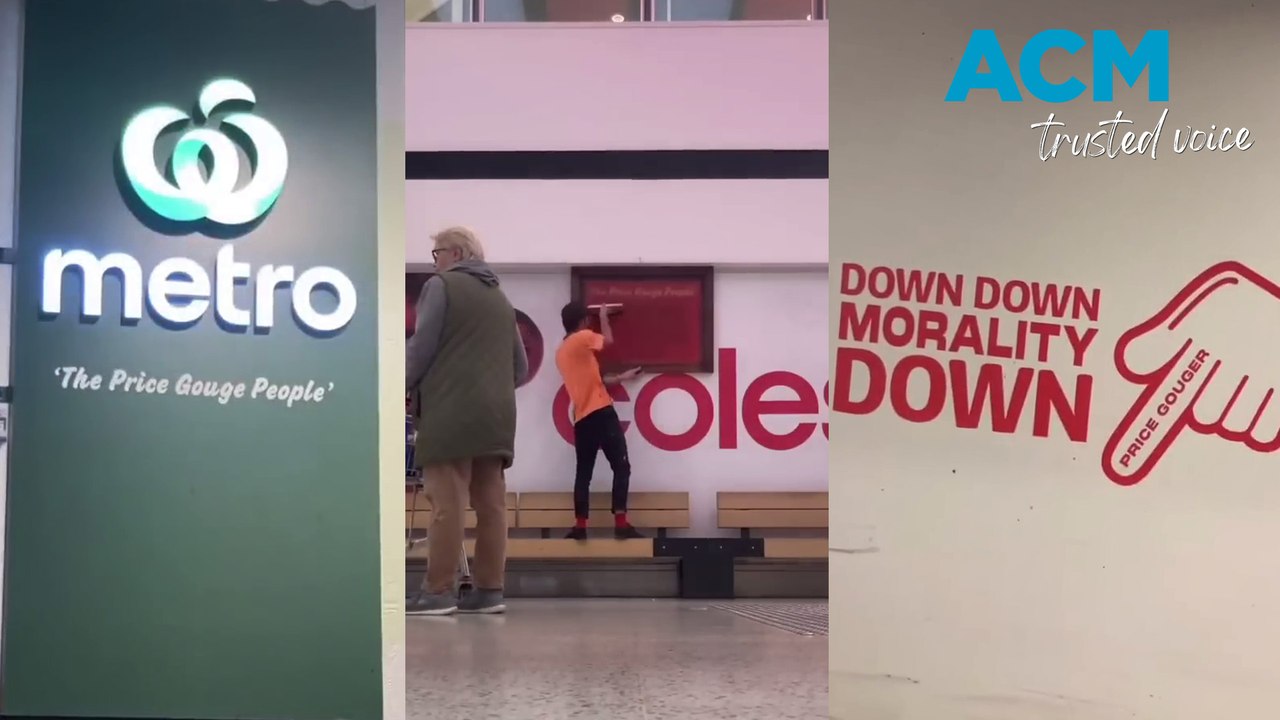 ‘Grocery store graffiti’ invades Coles and Woolies supermarkets