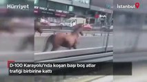 İstanbul'da 2 başıboş at trafiği birbirine kattı