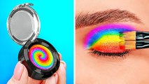 Awesome Rainbow Beauty Hacks Frome Tiktok || Cool Crafts For Girls! Unicorn Makeup x Diys By 123 Go!