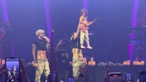 Pete Davidson brings young fan onstage to perform with Machine Gun Kelly