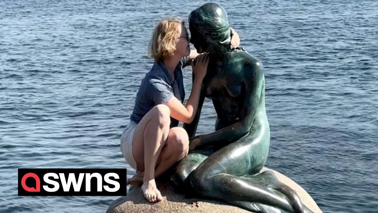 American tourist" blasted for climbing onto Copenhagen's mermaid statue