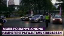 Bukannya Ikut Mengamankan, Mobil Polisi Ini Malah Hampir Pepet Patwal Rombongan Tamu Kenegaraan KTT ASEAN
