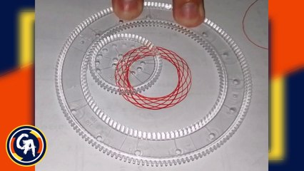 DIBUJANDO un interesante hipotrocoide con un espirógrafo en algunos segundos. (VIDEO 26).DRAWING an interesting hypotrochoid with a spirograph in a few seconds. (VIDEO 26).