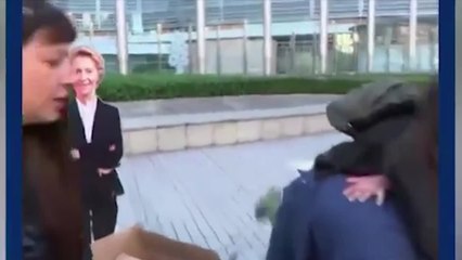 Ryanair CEO gets pied in the face: “I love cream cakes!”
