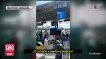Enfrentamiento entre maestros de la CNTE y policías en Zinapécuaro, Michoacán