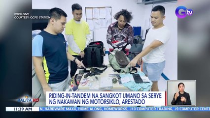 Riding-in-tandem na sangkot umano sa serye ng nakawan ng motorsiklo, arestado | BK