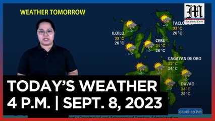 Today's Weather, 4 P.M. | Sept. 8, 2023