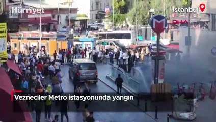 Vezneciler Metro istasyonunda yangın