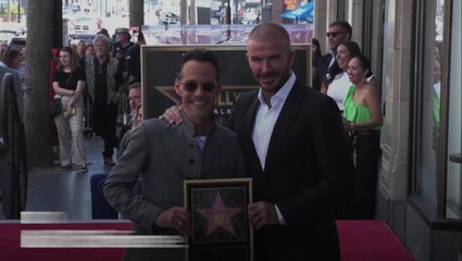 Emotional David Beckham tears up as he praises ‘inspirational’ Marc Anthony at Hollywood Walk of Fame reveal