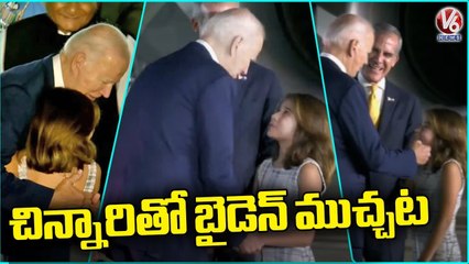 US President Joe Biden Chit Chat With Small Child _ G-20 Summit _ New Delhi _ V6 News