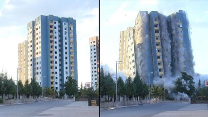Malatya'da 700 dairenin bulunduğu ’Yeşil Evler’ böyle yıkıldı