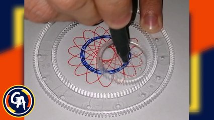 DIBUJANDO un interesante hipotrocoide con un espirógrafo en algunos segundos. (VIDEO 27). DRAWING an interesting hypotrochoid with a spirograph in a few seconds. (VIDEO 27).