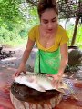 Hungary Girl Making Fish And Rice In The Jungle | Jungle Eating | Food Lovers | Noodles And Fish