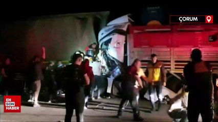 Çorum’da tır kazası: Sürücü hayatını kaybetti