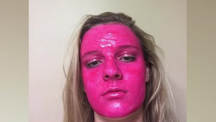 Woman Roasted After Staining Face Hot Pink in Stunt Gone Wrong