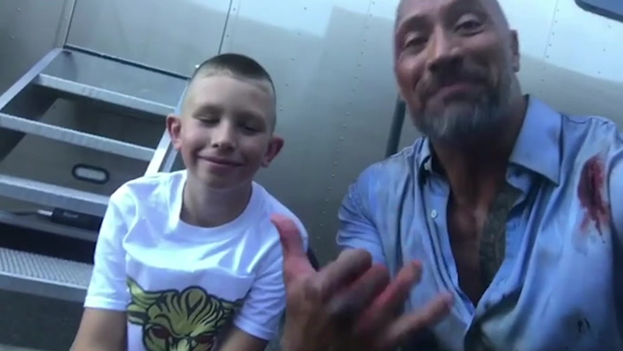 The Rock Meets 10-year-old Who Saved Brother Thanks to 'SAN ANDREAS'