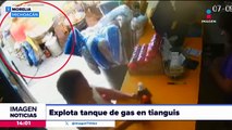 Tanque de gas explota en tianguis en Morelia, Michoacán