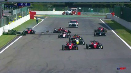 Euroformula Open 2023 Spa Race 3 Start Brajnik Bergmeister Xie Big Crash