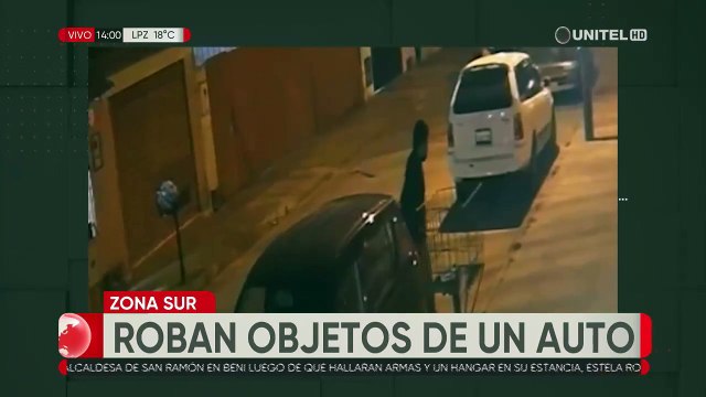 Cámaras graban cómo dos ladrones roban objetos de valor de un vehículo estacionado