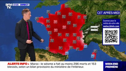 Malgré un ciel légèrement voilé sur la Bretagne, le soleil domine en France avec des températures comprises entre 28°C et 36°C... La météo de ce samedi 9 septembre