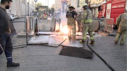 Metro istasyonunda yangın söndürüldü