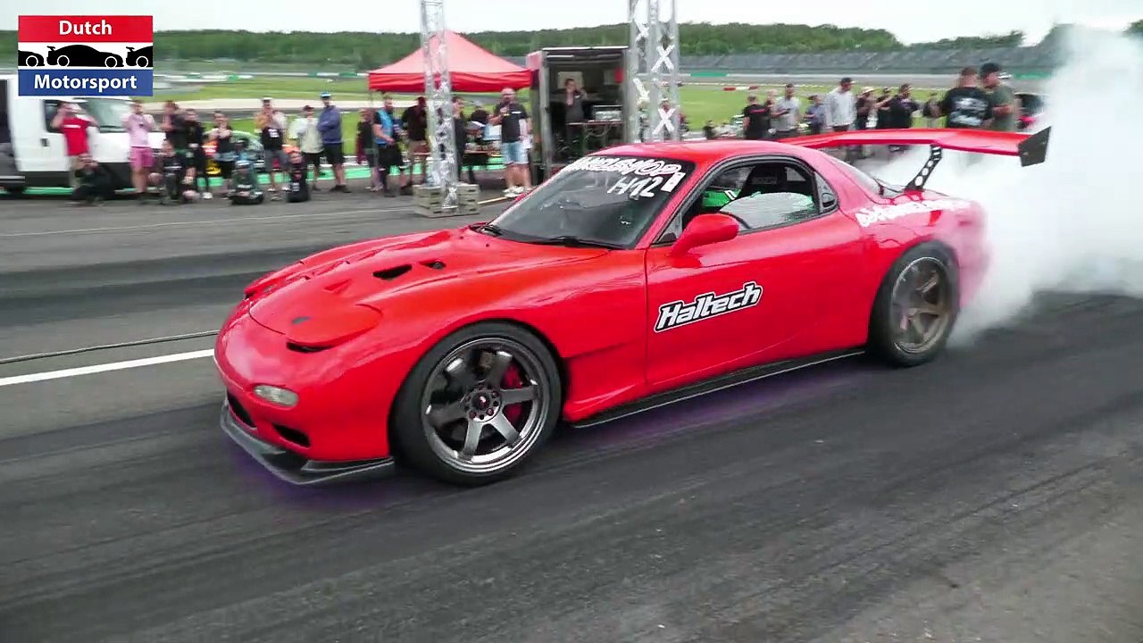 1000HP 3-Rotor Mazda RX7 Turbo - Drag Racing!