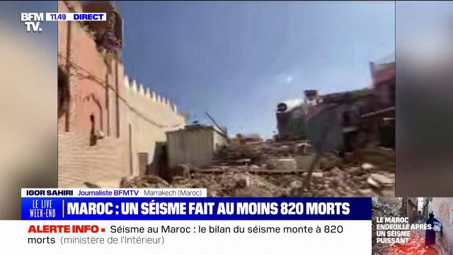 Le séisme a partiellement détruit le minaret de la mosquée de la place Jemaa el-Fna à Marrakech