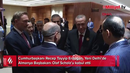 Cumhurbaşkanı Erdoğan, Almanya Başbakanı Scholz’u kabul etti