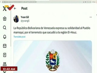 Comunicado | Venezuela se solidariza con el pueblo marroquí por el terremoto en la región El-Houz