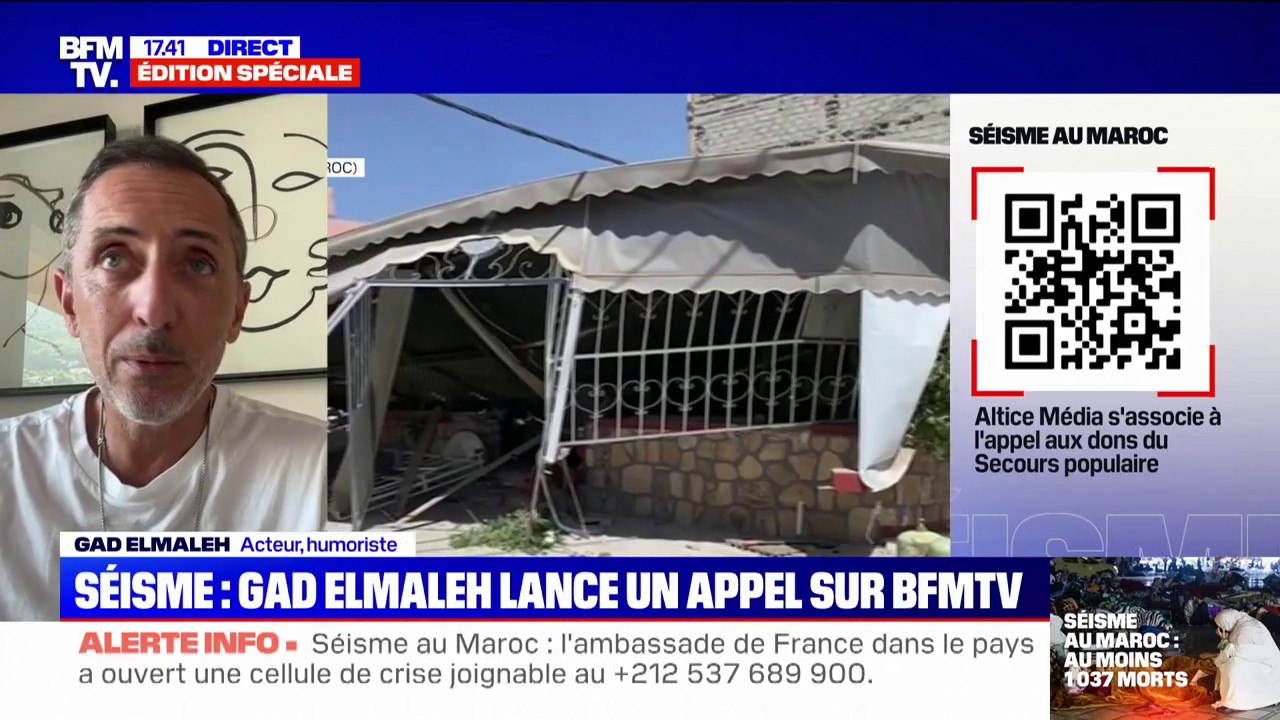 Séisme au Maroc: "Je ne peux qu'imaginer la détresse de ces habitants, de ces enfants, de ces femmes, de ces hommes qui ont besoin de nous", affirme Gad Elmaleh