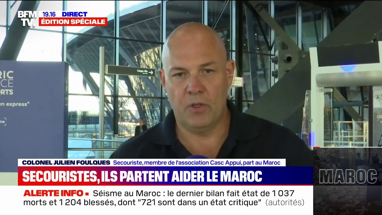 Séisme au Maroc: "On se mettra en lien sur place avec les secours locaux", affirme ce secouriste en route vers Marrakech