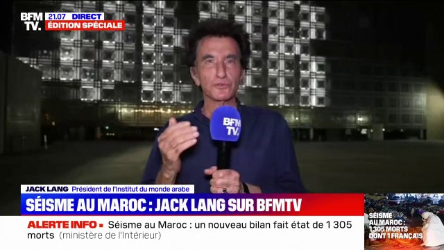 Maroc au cœur : Jack Lang fait inscrire ces mots sur la façade l'Institut du monde arabe, en hommage aux victimes du séisme