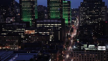 USA City Night Light view.