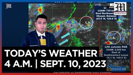 Today's Weather, 4 A.M. | Sept. 10, 2023