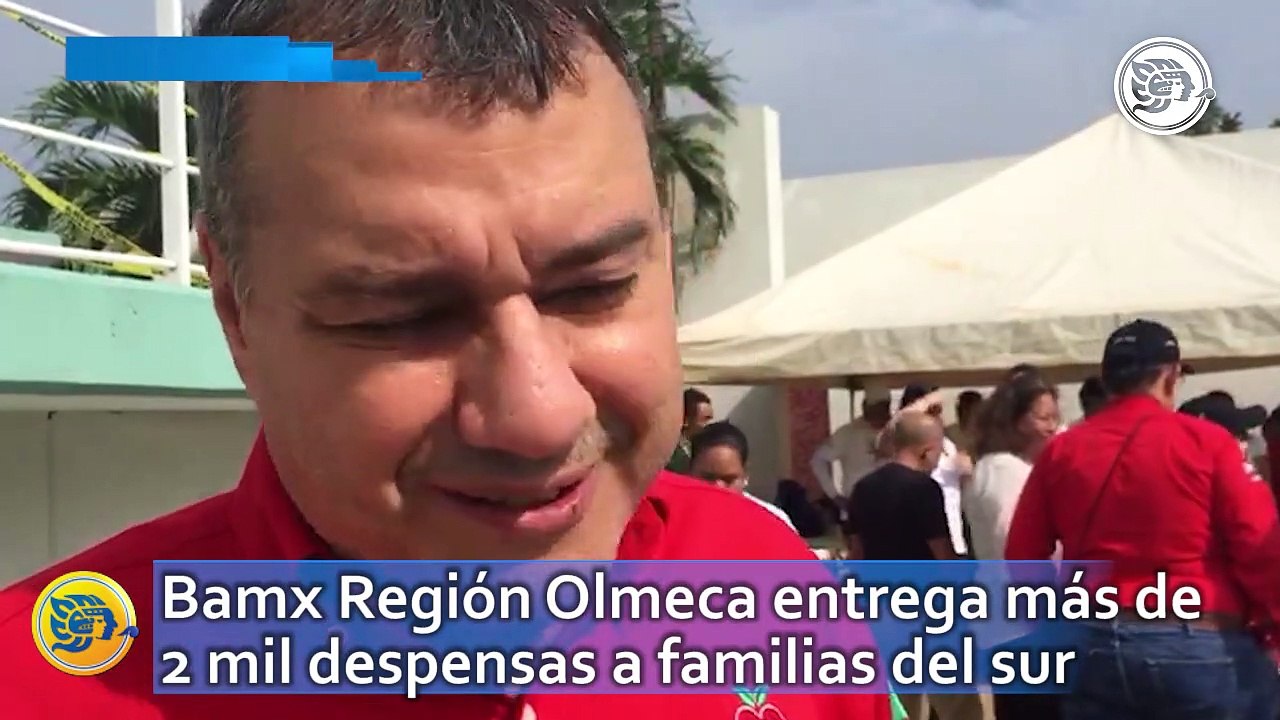 Bamx Región Olmeca entrega más de 2 mil despensas a familias del sur