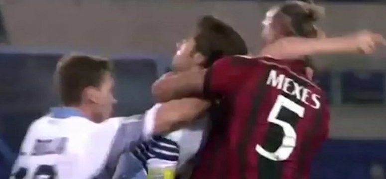 Lazio-Milan, Mexes, mani alla gola di Mauri