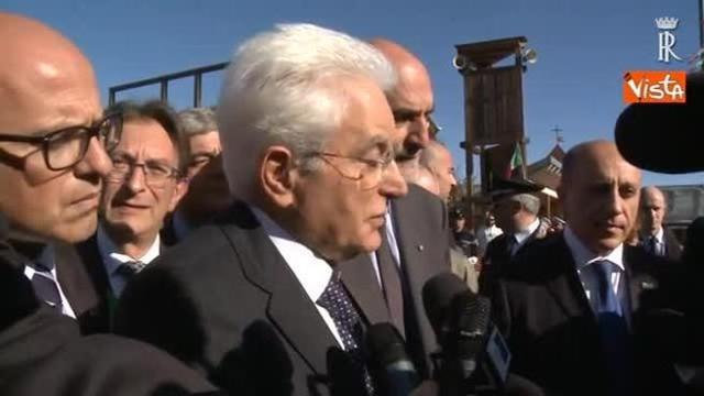 Mattarella a l'Aquila: «Volontà di ricostruzione e ripartire è un segnale per tutti»