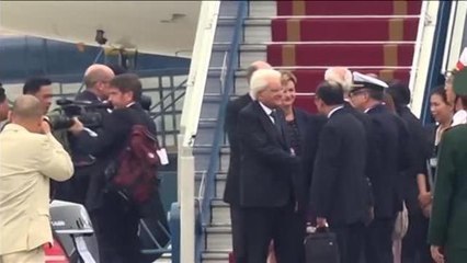 Mattarella in Vietnam, l'arrivo ad Hanoi