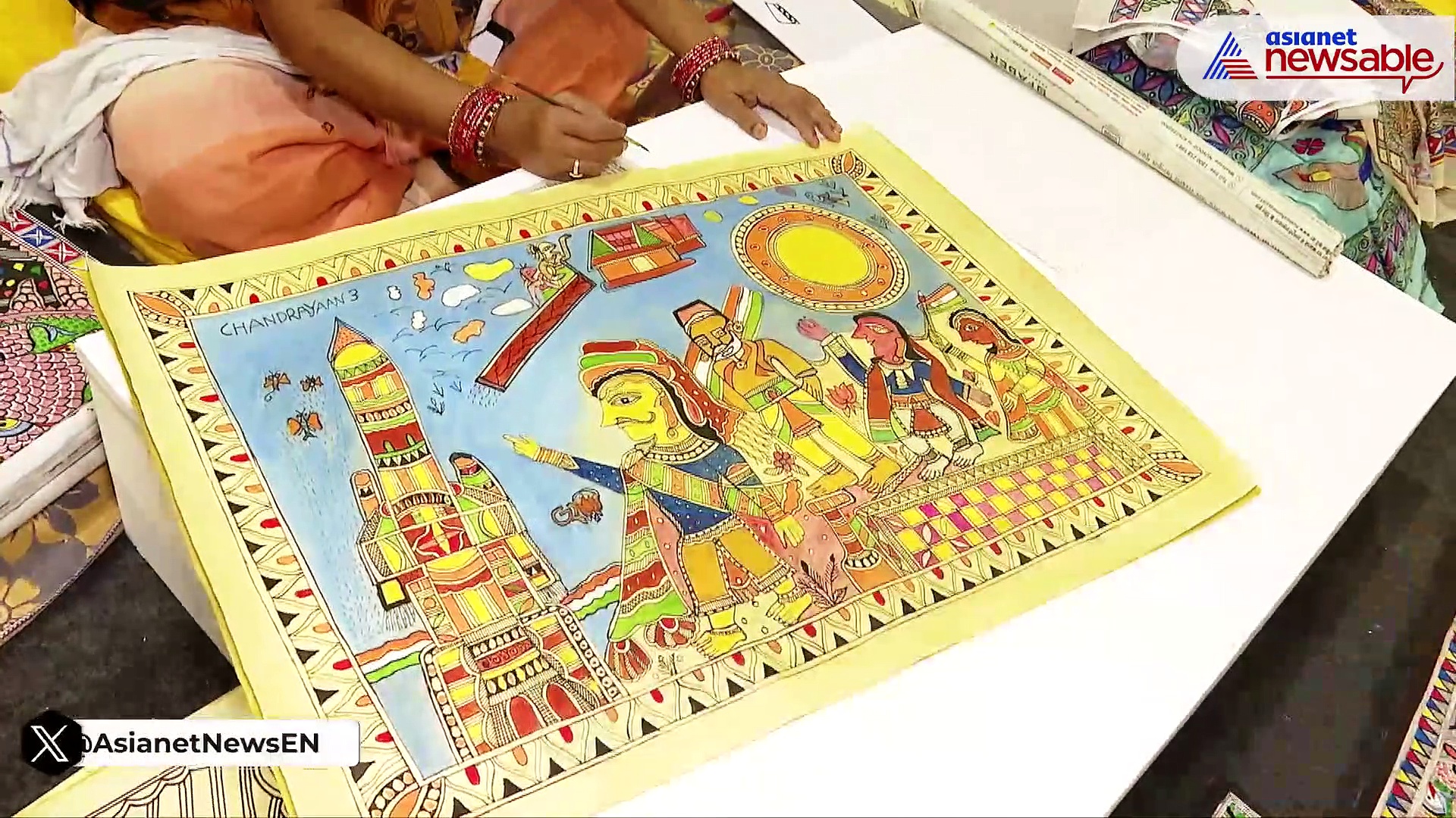 WATCH: Painting of Chandrayaan-3's success featuring PM Modi showcased at G20 Summit 2023