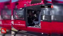 Van’da göğüs ağrısı olan hasta için helikopter havalandı