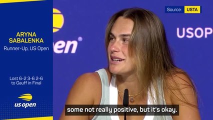 Sabalenka proud to be world number one despite US Open final defeat