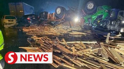 Woman killed, six others injured in six-vehicle pile-up on NSE